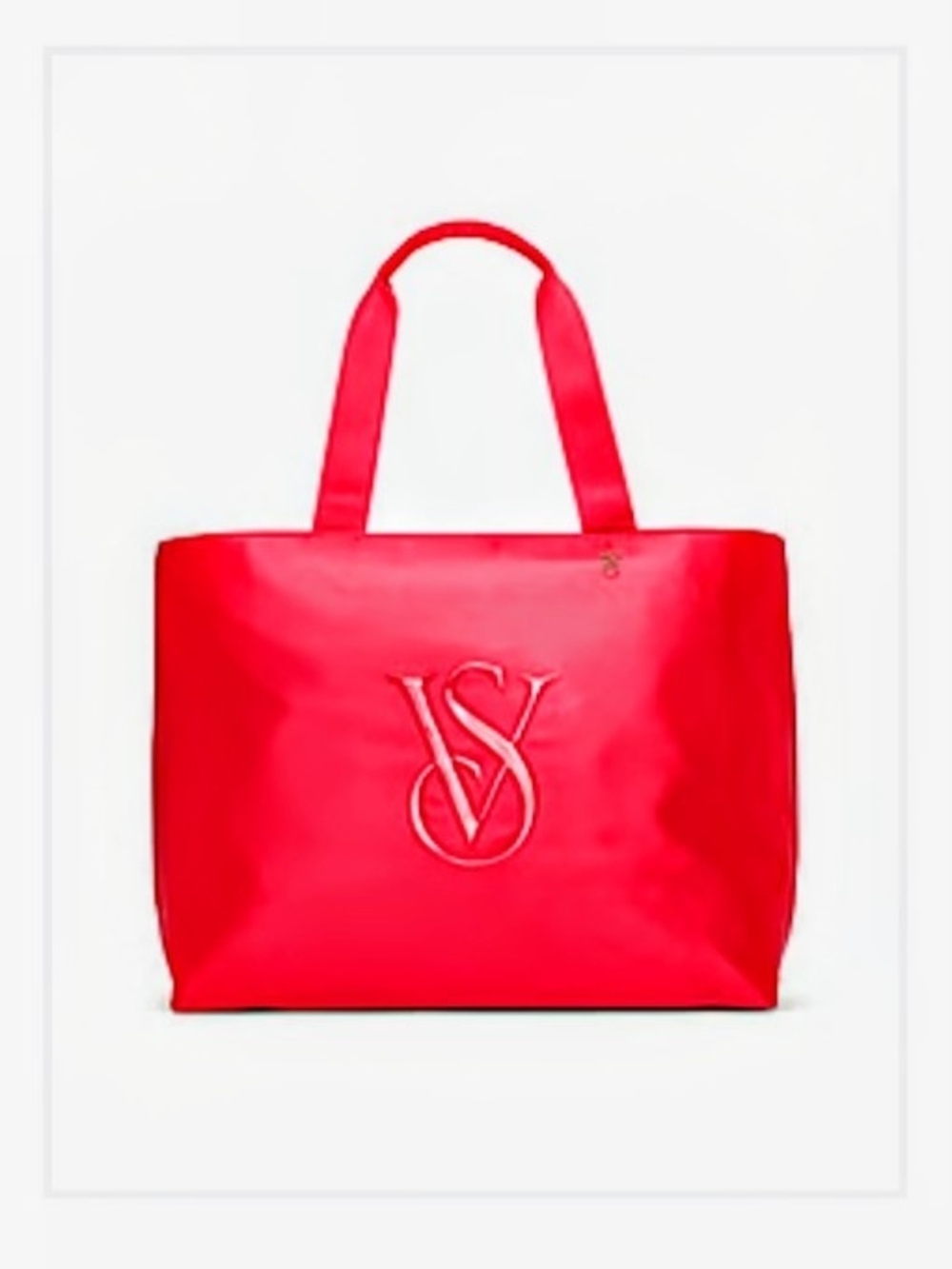 Victoria's Secret Red Embossed VS Logo Tote